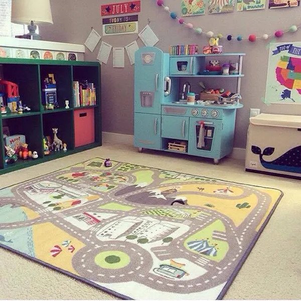 I'm a huge fan of the rug! Beautiful playroom by @sabrinak1215